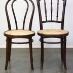 Gecombineerde Set Van 4 Originele Antieke Thonet Bistro Stoelen Voorzien Van Nieuwe Zittingen thumbnail 4