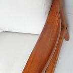 Vintage Deense Dyrlund Fauteuil Nieuw Gestoffeerd Off White thumbnail 2
