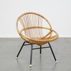 Subtiele Vintage Jaren ’60 Rotan Dutch Design Fauteuil thumbnail 2