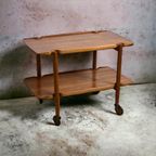 Vintage Houten Bar Cart / Roltafeltje / Barmeubel thumbnail 2