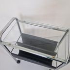 Vintage Verrijdbare Magazine Rack Krantenback Design. thumbnail 3