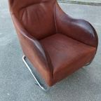 'Joly' Design Leren Fauteuil, Wittmann. Cognac thumbnail 15