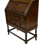 Antieke Secretaire Met Gedraaide Poten Jaren 50 Design thumbnail 14