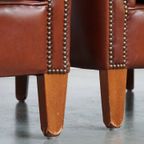 Set Van 2 Elegante En Stijlvolle Engelse Stijl Clubfauteuils Gemaakt Van Rundleer thumbnail 13