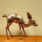 Groot Vintage Messing Bambi Hert Beeld thumbnail 5