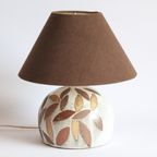 Studio Ceramic Table Lamp With Leaves, France 1960S thumbnail 15