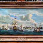 Jan Van Genechten “Gezicht Op De Oude Amsterdamse Haven”. thumbnail 6