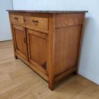 Vintage Frans Dressoir Commode, Ladekast Badkamermeubel Met Marmer Blad 105 thumbnail 6