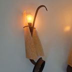 2 Vintage Lampen Design Massive Metaal Glas thumbnail 7