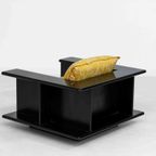 Italiaanse Mid-century Lounge Fauteuil In Zwart Hout En Gele Stof Door Carlo Bartoli thumbnail 6
