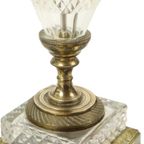 Empire Tafellamp Geslepen Kristal Diamantpatroon Verguld Brons thumbnail 4