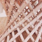 White Rattan & Bamboo Stool thumbnail 3