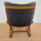 Vintage Fauteuil Scandinavisch Design Zwart Leer 70S thumbnail 7