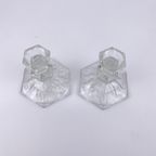 Set Glazen Kandelaars 8Cm Hoog - Glas Kaarshouder- Kerst thumbnail 5