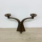 Brutalist Bronze Candle Stick By Michael Harjes , 1970S thumbnail 4