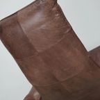 Wammes Loungestoel Van Bruin Leer Door Gerard Van Den Berg Voor Montis, Jaren 70 thumbnail 8