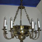 Antieke Verzilverde Godslamp, Kerk Lamp Met Engelen thumbnail 23