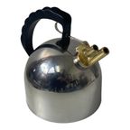 Kettle / Teapot - Richard Sapper For Alessi - Stainless Steel With Brass Whistle thumbnail 4