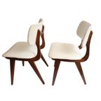 Set Van 2 Vintage Eetkamerstoelen Teakhout/Skai Wébé Louis Van Teeffelen, Jaren '60 thumbnail 5