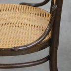 Set Van 2 Vintage Bentwood “long John” Thonet Design Hoge Eetkamerstoelen thumbnail 4