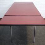 Uitschuifbare Tafelblad Met Besteklade Van Rood Formica thumbnail 10