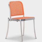 Design Kantinestoel Depadova (designed By Vico Magistretti ), Oranje-chroom, 4-poot Onderstel thumbnail 2