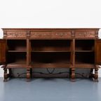 Unique Carved ‘don Quixote’ Cabinet / Dressoir, Spain 1950’s thumbnail 3