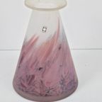 Vintage Tarnowiec Handmade Abstract Art Glas Vase Paars '90 thumbnail 3
