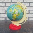 Vintage Blikken Wereldbol Rood thumbnail 2