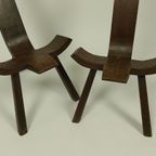 Set Van 2 Vintage Houten Krukjes thumbnail 10