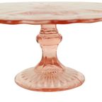 Art Deco Roze Taartschaal Taartschotel Depression Glass 28Cm thumbnail 8