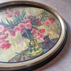Antieke Ovale Lijst Met Prent Bloemen Schilderij Met Druk thumbnail 10