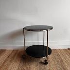 Rvs En Zwart Glas Trolley IKEA 80’s Vintage thumbnail 6