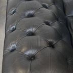 Groot, Sierlijk Zwart Chesterfield Daybed Gemaakt Van Rundleer thumbnail 7
