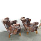 Set Bloemen Fauteuils Met Houten Poten thumbnail 10