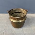 Antieke Geel Koperen Pot Of Ketel thumbnail 4
