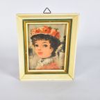 Miniatuur - Litho - Aquarel - Houten Lijst - Frankrijk - 1E Kwart 20E Eeuw thumbnail 2