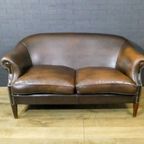 Vintage Leather 2-Seater Sofa In Dark Brown thumbnail 6