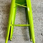 4X Lime Groene Retro Barkruk Metaal thumbnail 8