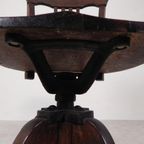 Eiken Bureaustoel, Atelierstoel, In Hoogte Verstelbaar, Jaren 30 thumbnail 23