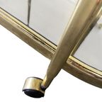 Vintage Gouden Barcart / Bijzettafeltje Met Fumé Glas thumbnail 10