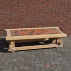 Salontafel Met Tegelblad Gezandstraald thumbnail 3