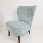 Vintage Artifort Theo Ruth Cocktail Fauteuil | Blauwe Rib thumbnail 6