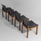 Mid-century Set Van 6 Lederen Eetkamerstoelen Door Arfa & Tobia Scarpa, 1970 thumbnail 7