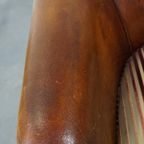Karaktervolle, Vintage Cognac-Kleurige Clubfauteuil Gemaakt Van Schapenleer thumbnail 8