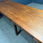 Grote Grenenhouten Kloostertafel Met Lades thumbnail 21