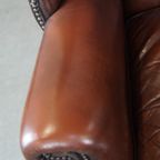 Comfortabele, Elegante, Luxe Engelse Chesterfield Oorfauteuil Gemaakt Van Rundleer thumbnail 8