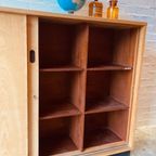 Vintage Mid-century (xl) Schoolkast,schuifdeurkast,dressoir thumbnail 10