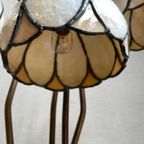 Antieke Art Nouveau Tiffany Lamp Waterlelie In Brons thumbnail 17