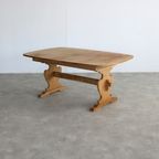 Brutalist Eettafel | Vintage Tafel | Eiken | Verlengbaar (2) thumbnail 7